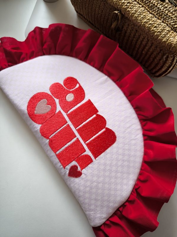 Pack broderie machine "amour" – Broderie pleine + appliqué – Motif rétro à broder – Image 4