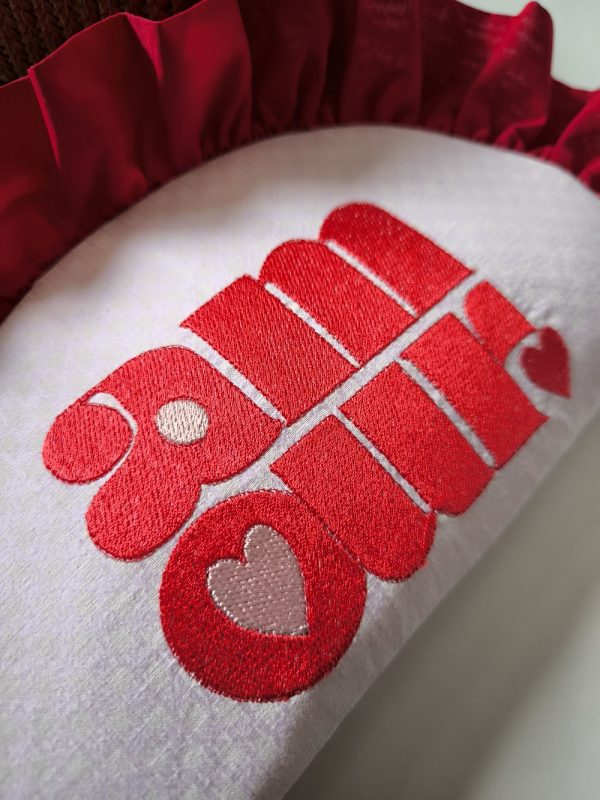 Pack broderie machine "amour" – Broderie pleine + appliqué – Motif rétro à broder – Image 3