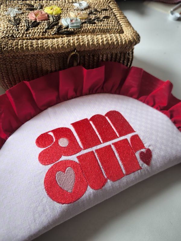 Pack broderie machine "amour" – Broderie pleine + appliqué – Motif rétro à broder