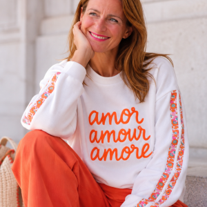 sweat AMOR - Liberty Mandarine - taille S